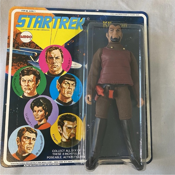 Vintage Mego Star Trek Action Figure 1974 Klingon 8 Inch 51200/7 Unpunched - Picture 1 of 14